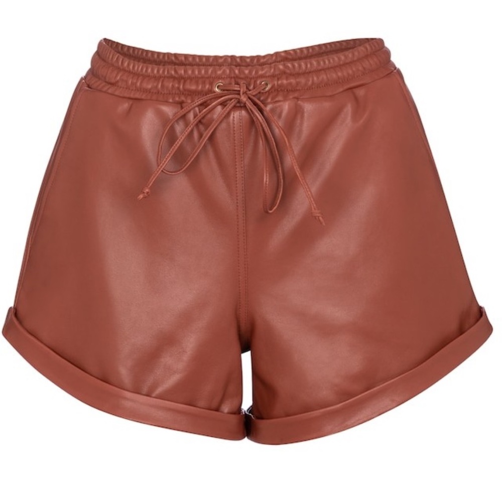Zeynep Arcay Lamb Skin Leather Shorts - Picture 3 of 9